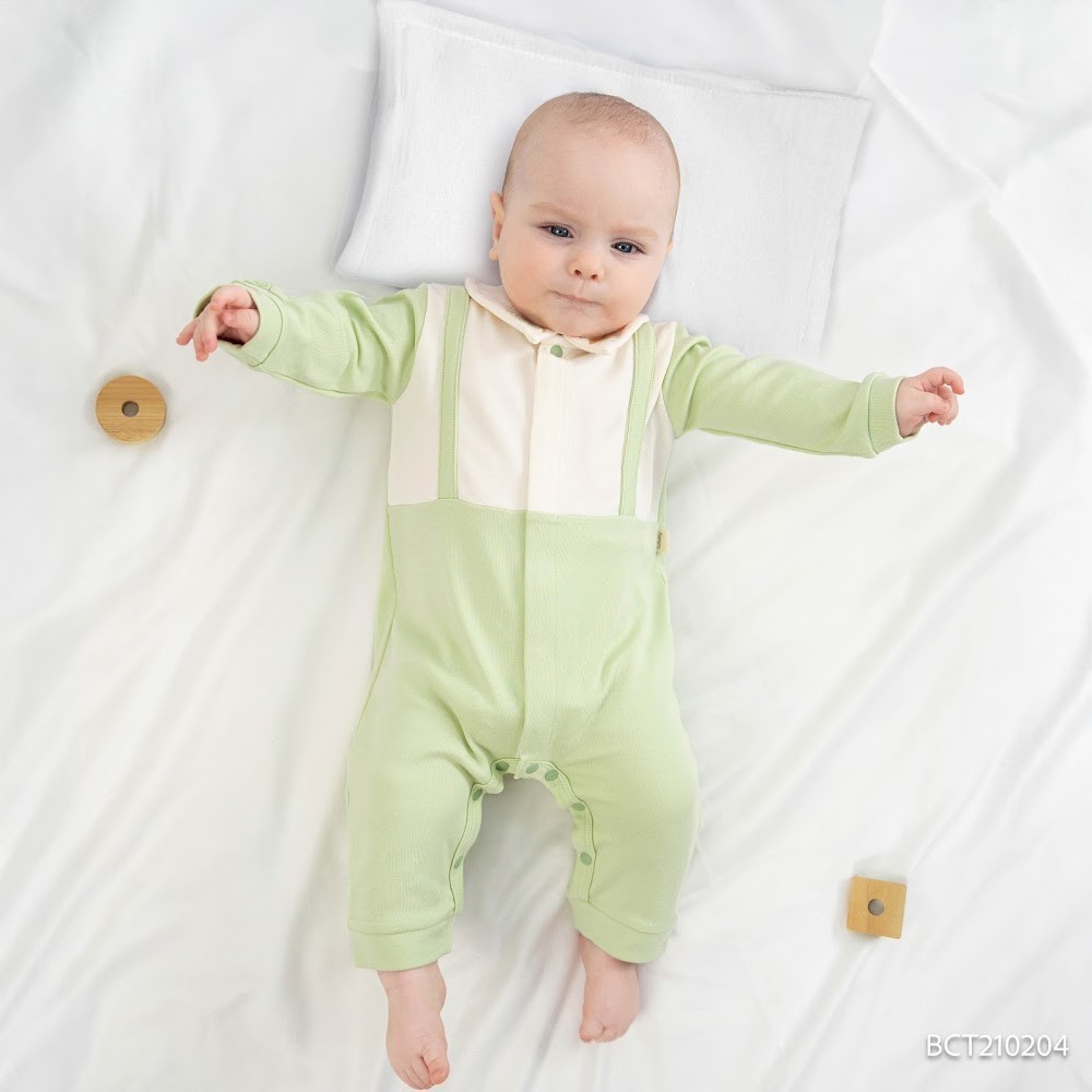 (1M-12M) Body dài tay cài giữa cổ trụ, cổ Peter Pan Bubaby Cotton Thu nhẹ BCT210204 BCT2103IM | Quần áo chính hãng
