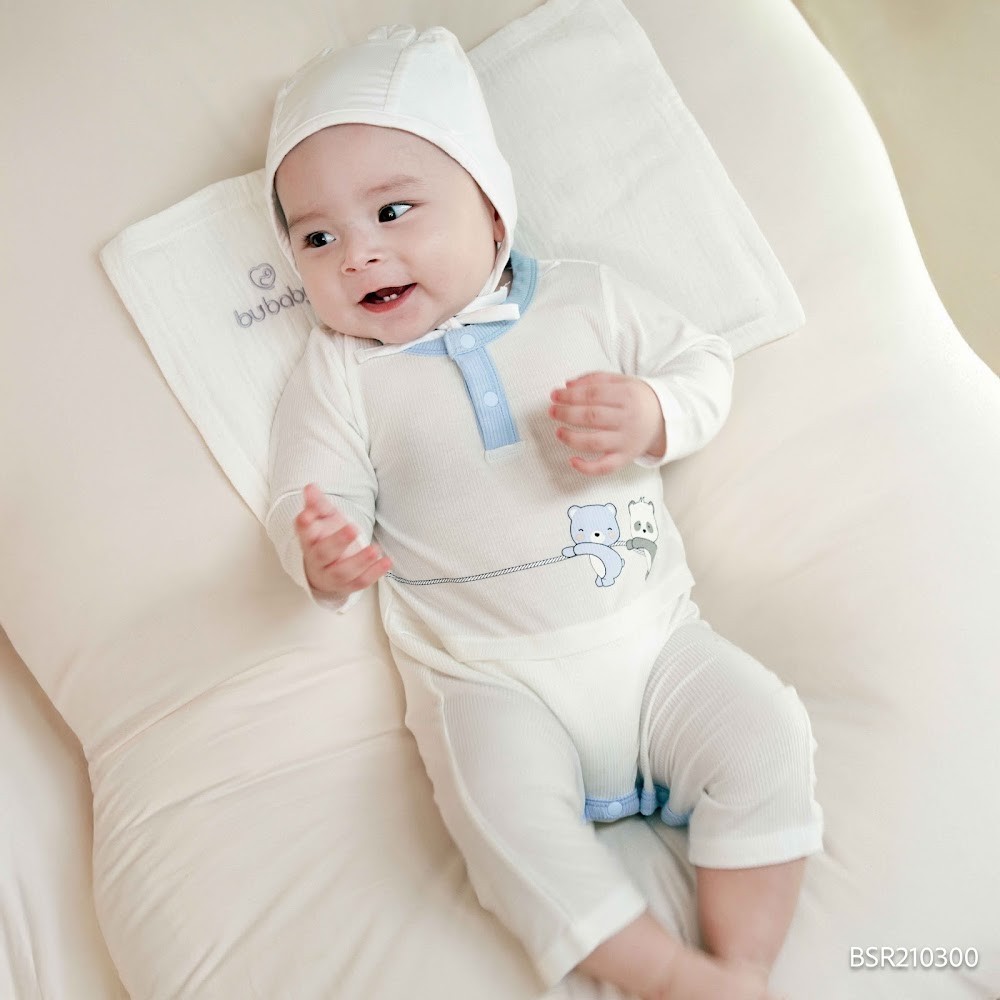 (1M-12M) Body dài tay cổ trụ Thu nhẹ BU Baby Siro BSR210300| Quần áo Bubaby chính hãng