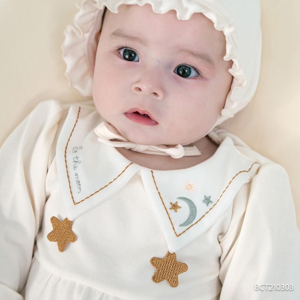 (1M-12M) Body chip dài tay cổ Peterpan Cotton bé gái Mùa Thu nhẹ Bubaby BCT210303 BCT2103BG | Quần áo chính hãng