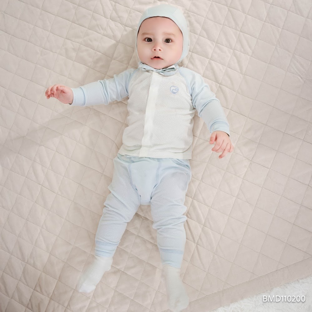 (0M-12M) Bộ dài tay cài giữa Bubaby Molist BMD110200 | BU Baby Chính hãng