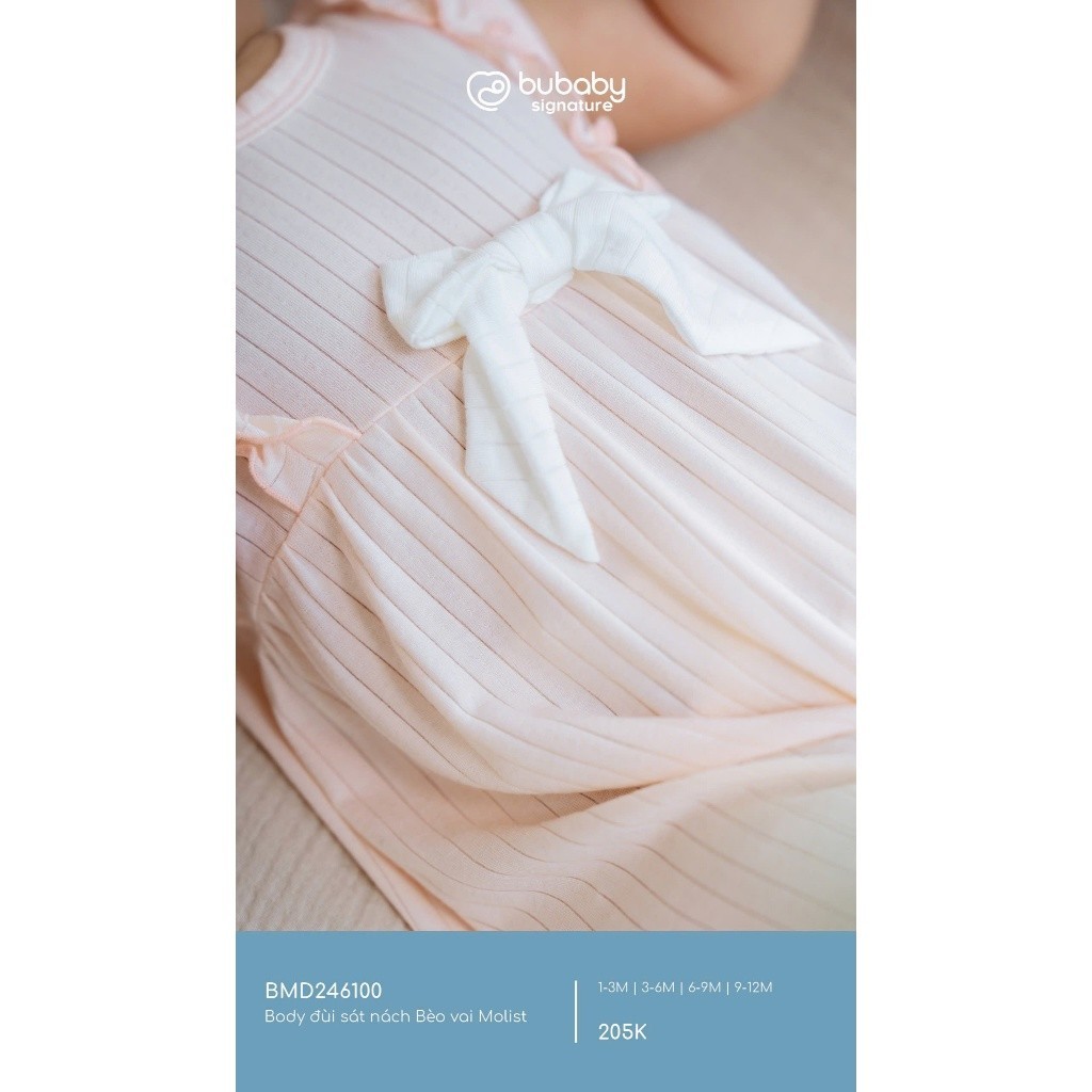 (1M-12M) Bộ body đùi sát nách vai Bubaby Molist BMD246100 | Quần áo BU chính hãng