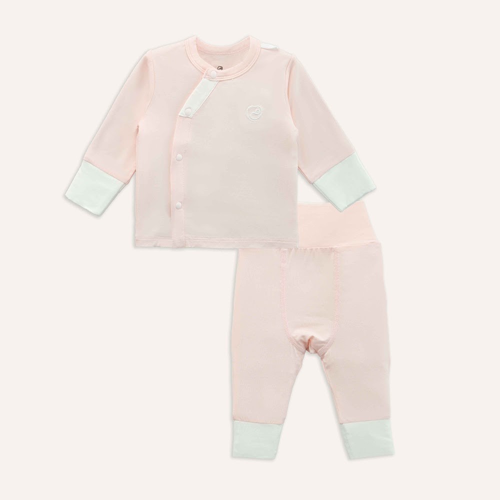 (NB-3M) Bộ dài tay cài chéo BU Bambus BBB110814 | Quần áo Bubaby chính hãng