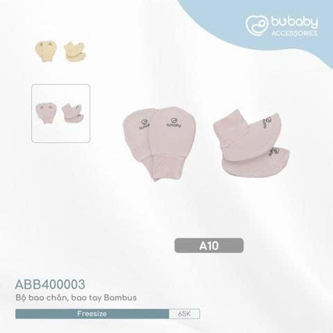 (Freesize) Bộ bao chân, bao tay Bubaby Cotton ACT400003 | Phụ kiện BU Baby Chính hãng