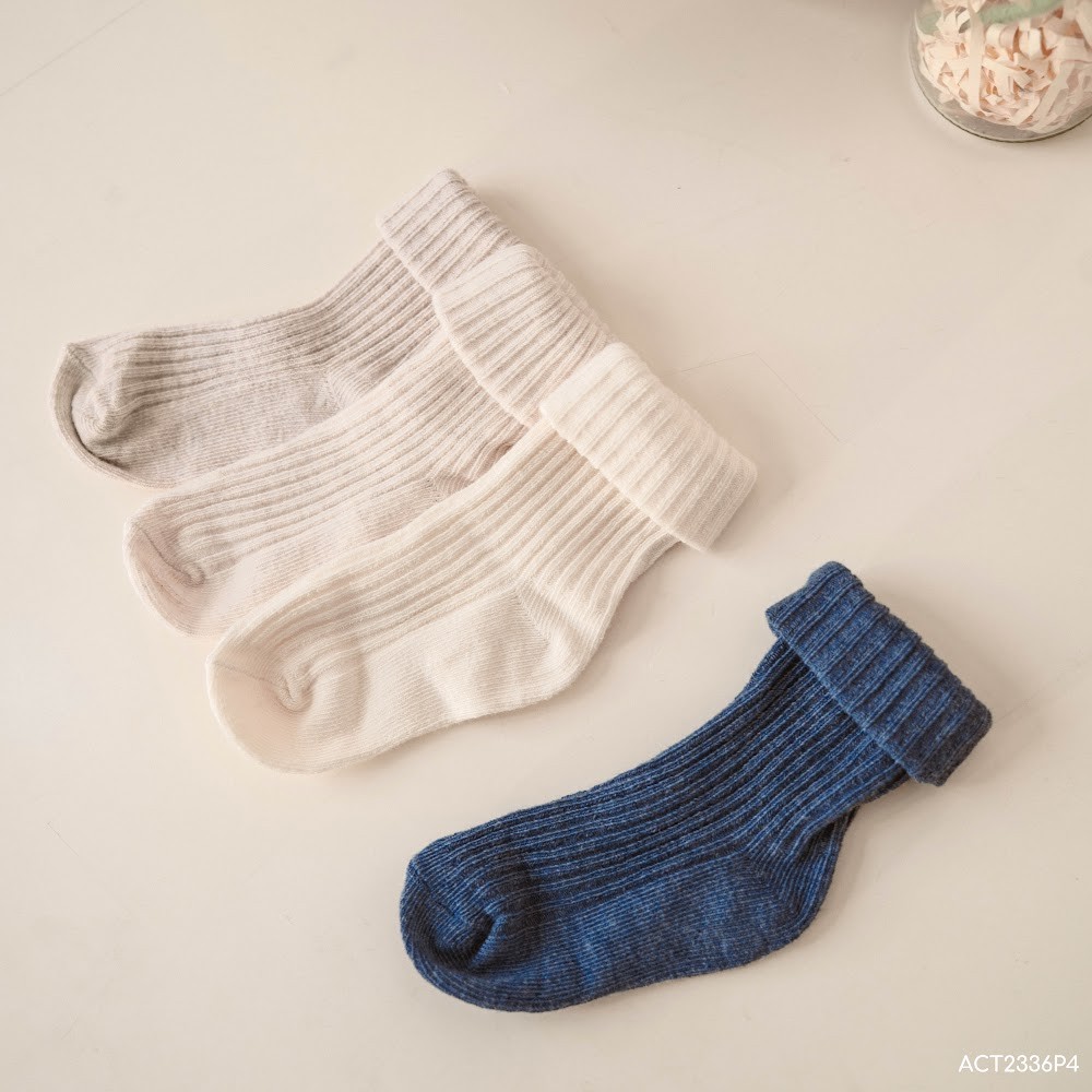 BU Baby (0-12M) Tất trẻ em cao cổ Baby BU Baby Cotton ACT2336P4 | Phụ kiện chính hãng