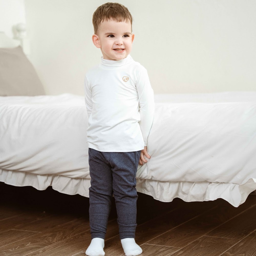 ( 3M-24M) Áo dài tay cao cổ, cài vai Bubaby Bambus BBB310903 | Quần áo BU Baby chính hãng