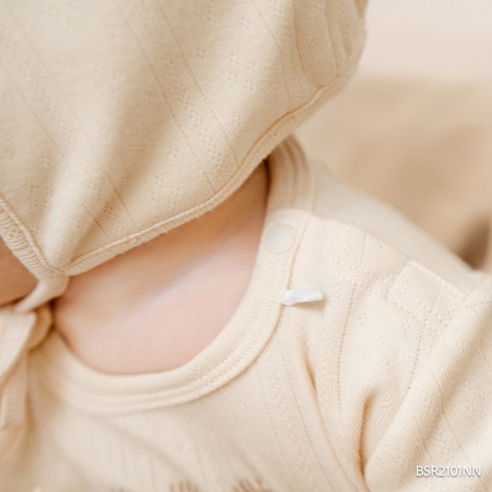 (1M-12M) Body dài tay cài vai Nhún ngực mùa Thu êm Bubaby Siro BSR2101NN | Body chính hãng