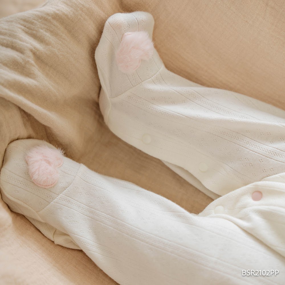 (NB-3M) Body dài tay cài giữa Mùa Thu êm cổ Peter Pan Bubaby Siro BSR2102PP | Quần áo chính hãng