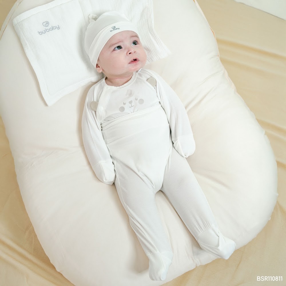 BU Baby (NB-6M) Bộ dài tay cài chéo tai gấu Bubaby Siro  BSR110811| Quần áo chính hãng