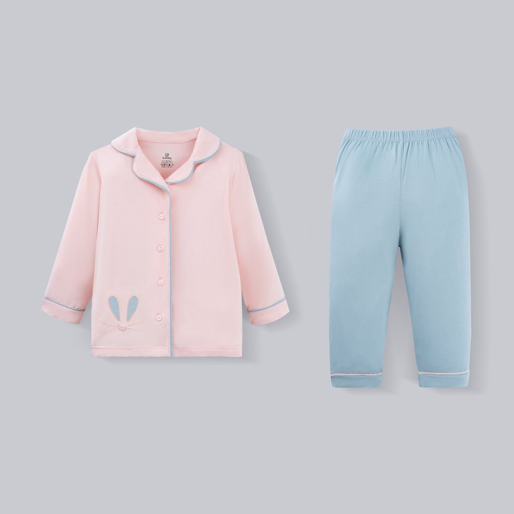 (6M-5Y) Bộ Pijama Bambus bé trai bé gái Bubaby dài tay Bunny, bộ mặc nhà, bộ mặc ngủ cho bé, bộ ngủ trẻ em | SBB110200