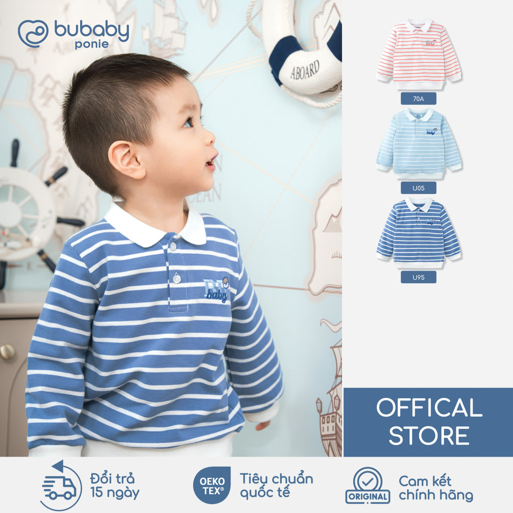 (6M-5Y) Áo Polo dài tay Mini Lines BU Baby Ponie, Cotton áo dài tay thu đông, áo dài tay trẻ em | PCT310300