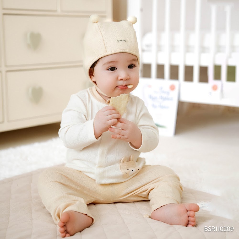 (1M-12M) Bộ dài tay cài giữa Mùa Thu êm cổ tàu BU Baby Siro BSR110209 | Quần áo chính hãng