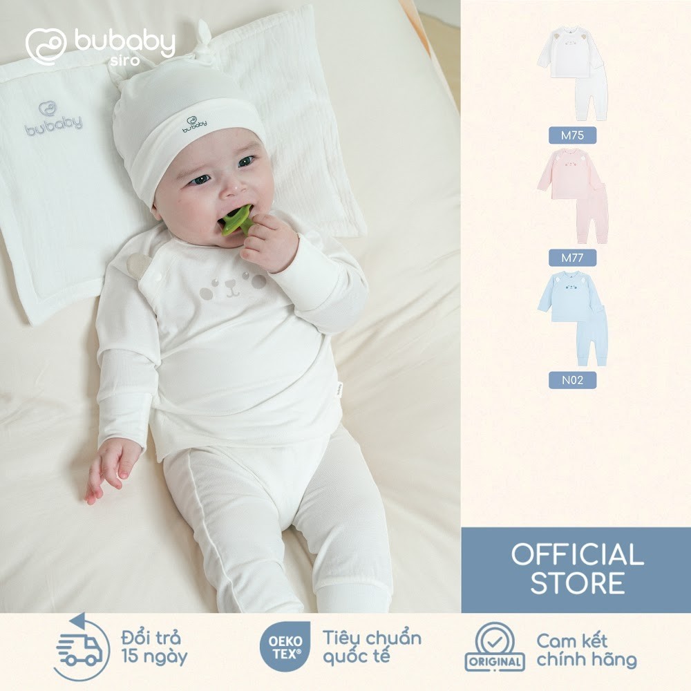 BU Baby (NB-6M) Bộ dài tay cài chéo tai gấu Bubaby Siro  BSR110811| Quần áo chính hãng