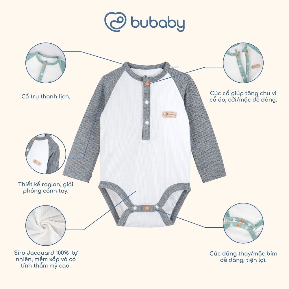 (1M-12M) Body chip dài tay cổ trụ Mùa Thu êm  Bubaby Lennie  BWL210300 | Body chính hãng
