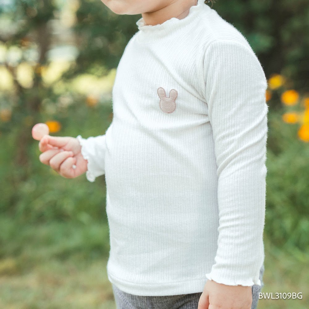 (6M-5Y) Áo dài tay cao cổ bé gái Thu êm BubabyLennie BWL3109BG | Áo chính hãng