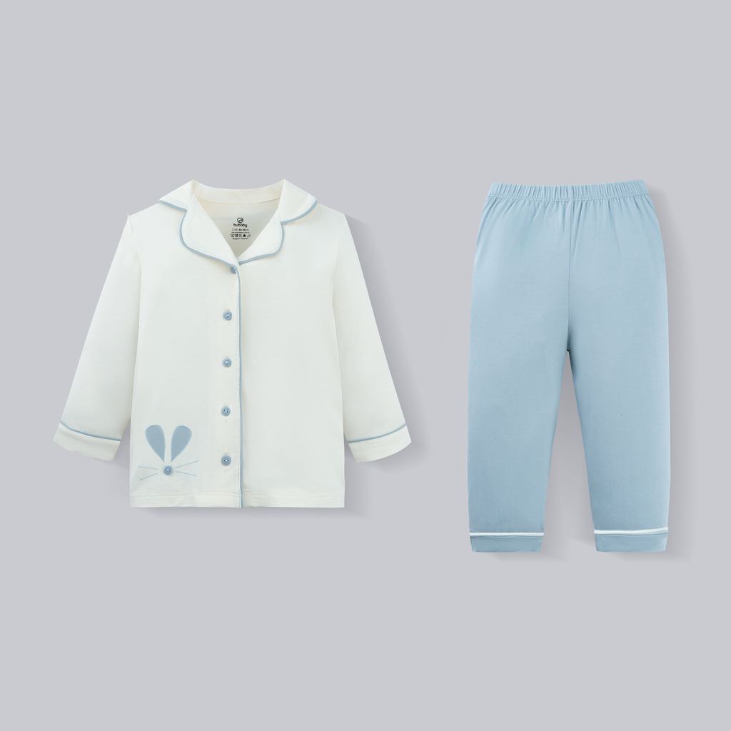 (6M-5Y) Bộ Pijama Bambus bé trai bé gái Bubaby dài tay Bunny, bộ mặc nhà, bộ mặc ngủ cho bé, bộ ngủ trẻ em | SBB110200