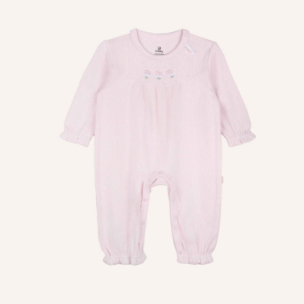 (1M-12M) Body dài tay cài vai Nhún ngực mùa Thu êm Bubaby Siro BSR2101NN | Body chính hãng