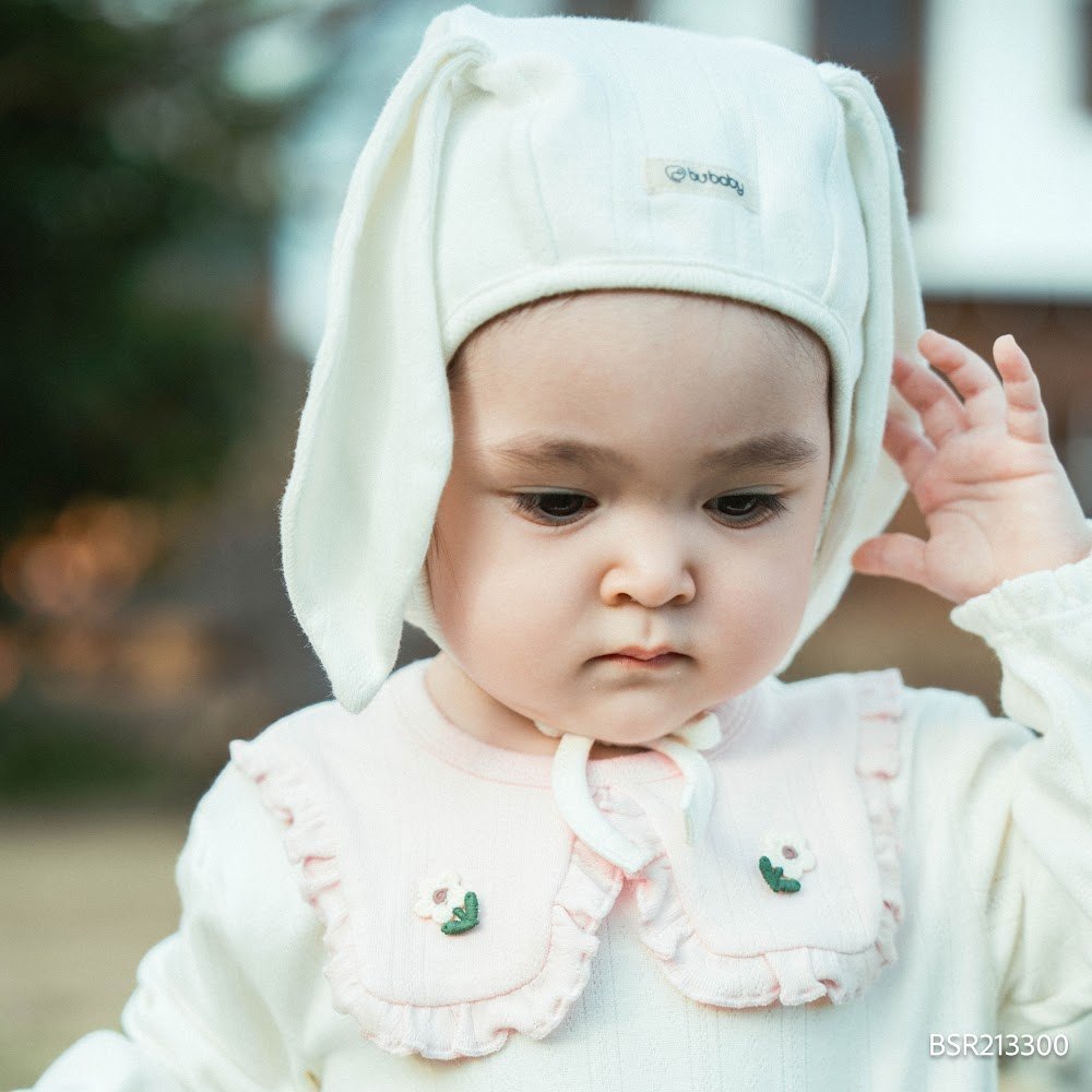 (1M-9M) Body chip dài tay Thu êm bèo cổ Jacquard Bubaby Siro BSR213300 | Body BU Baby chính hãng