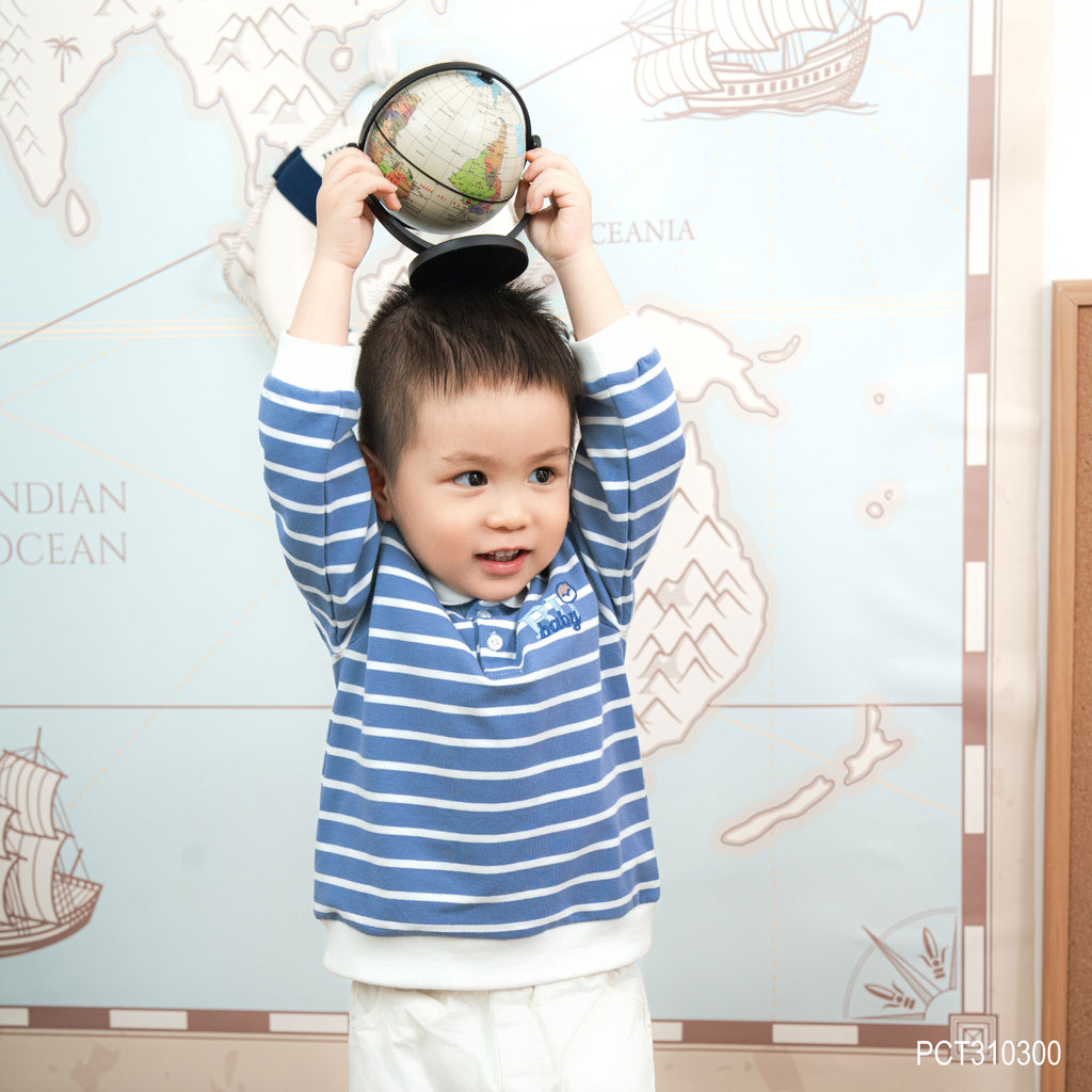 (6M-5Y) Áo Polo dài tay Mini Lines BU Baby Ponie, Cotton áo dài tay thu đông, áo dài tay trẻ em | PCT310300