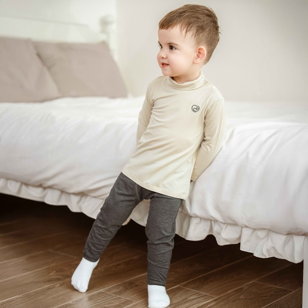 (3M-24M) Bộ dài tay cao cổ, cài vai  Bubaby Bambus BBB110904 | Quần áo BU chính hãng
