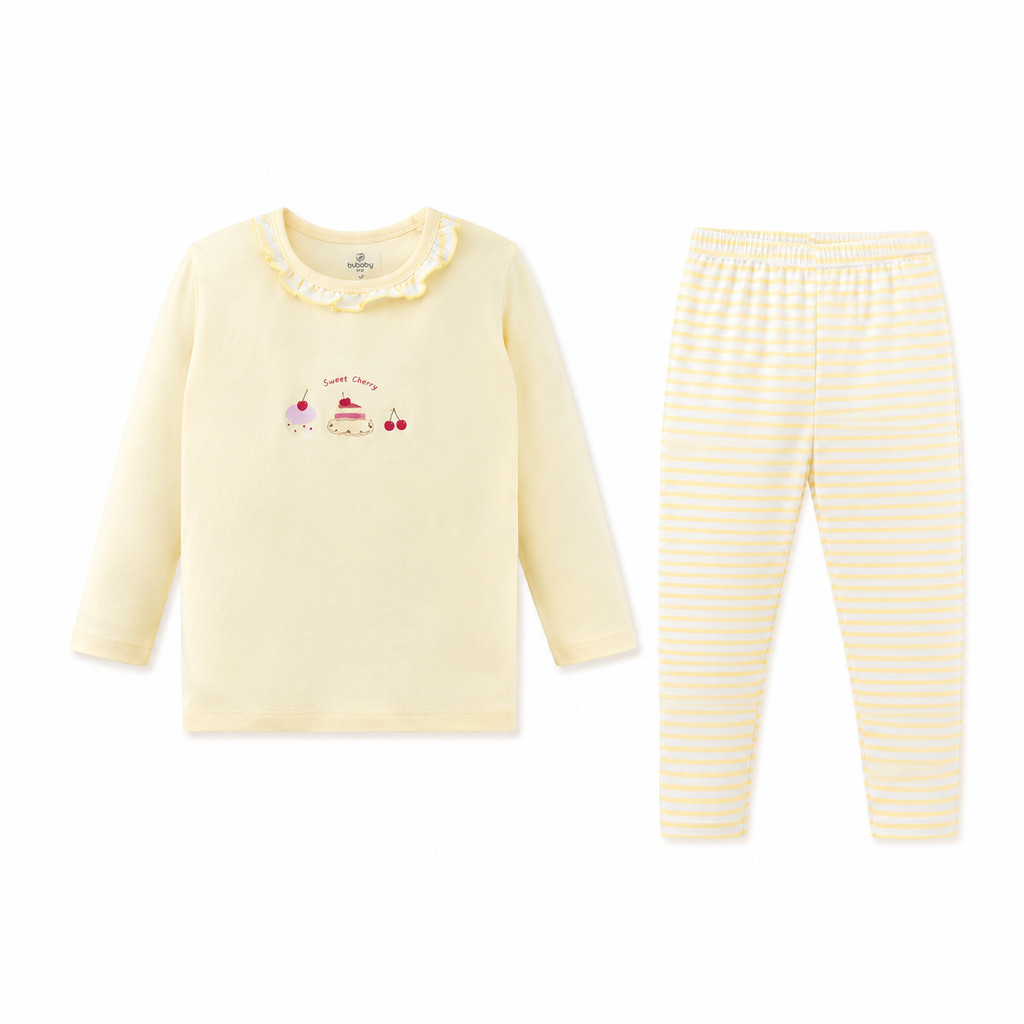 (6M-5Y) Bộ dài tay cổ tròn Thu êm Bubaby Cotton BCT110404 | Quần áo BU Chính hãng
