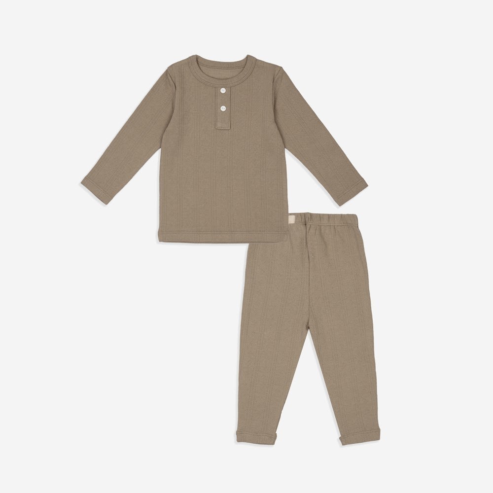 (6M-3Y) Bộ dài tay cổ trụ Thu êm BU Siro Jacquard BU Baby BSR110301 | Quần áo chính hãng