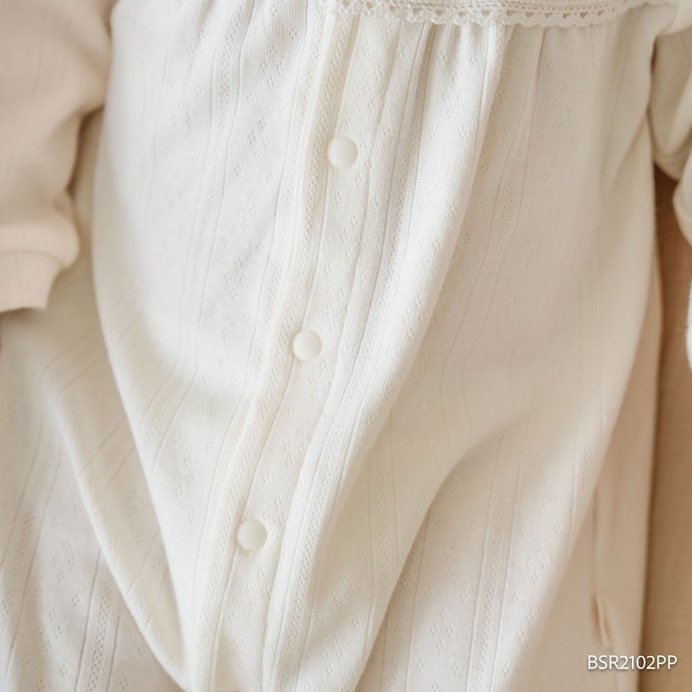 (NB-3M) Body dài tay cài giữa Mùa Thu êm cổ Peter Pan Bubaby Siro BSR2102PP | Quần áo chính hãng