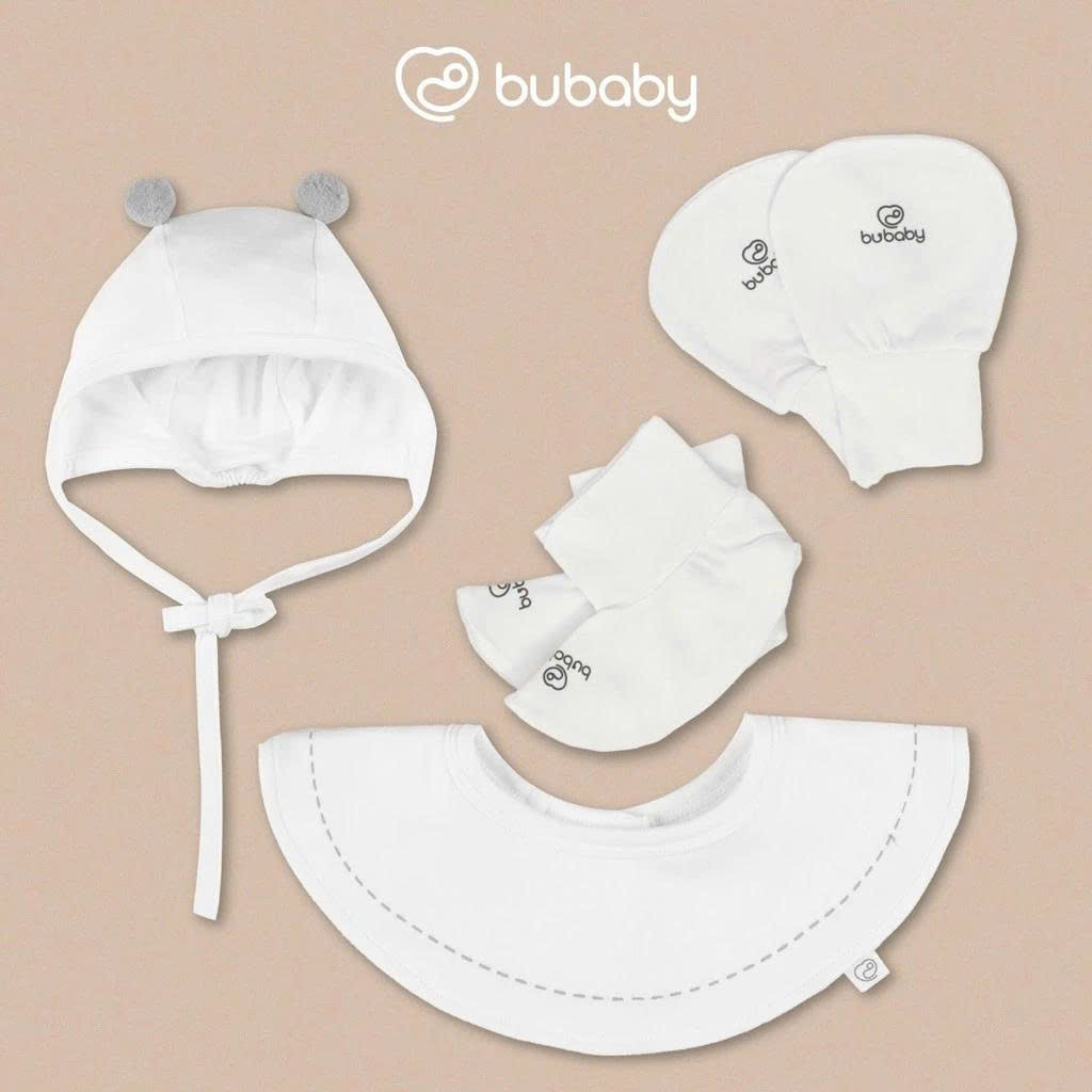 BU Baby (NB-6M) Bộ dài tay cài chéo tai gấu Bubaby Siro  BSR110811| Quần áo chính hãng