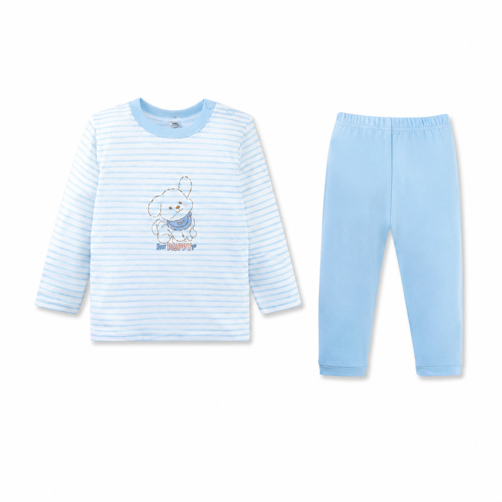 (6M-5Y) Bộ dài tay cổ tròn Thu êm Bubaby Cotton BCT110404 | Quần áo BU Chính hãng