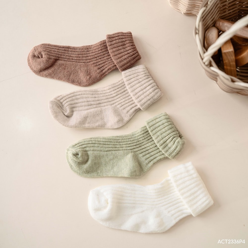 BU Baby (0-12M) Tất trẻ em cao cổ Baby BU Baby Cotton ACT2336P4 | Phụ kiện chính hãng