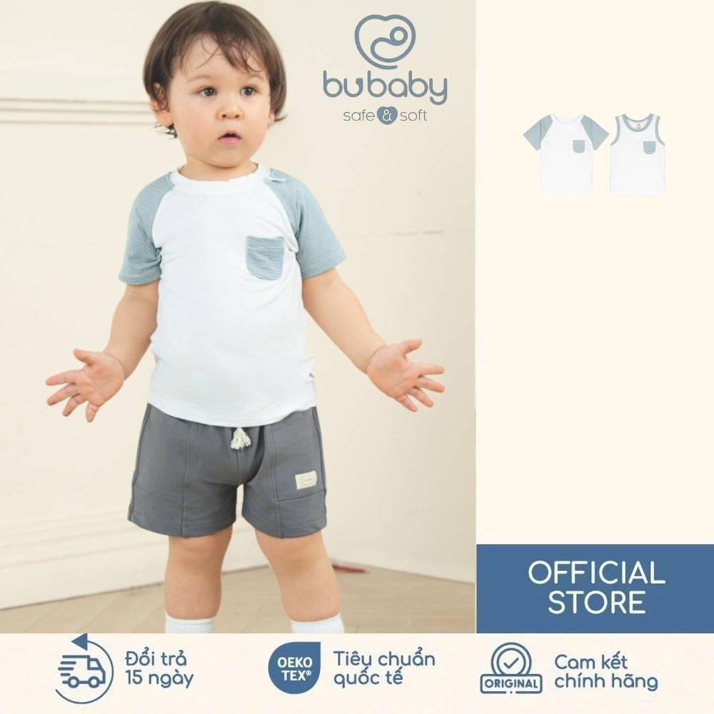 (6M-5Y) Set 2 áo bé trai Cổ tròn Co giãn Linh hoạt Bubaby Viscose - IVS303200 | Hàng Chính Hãng
