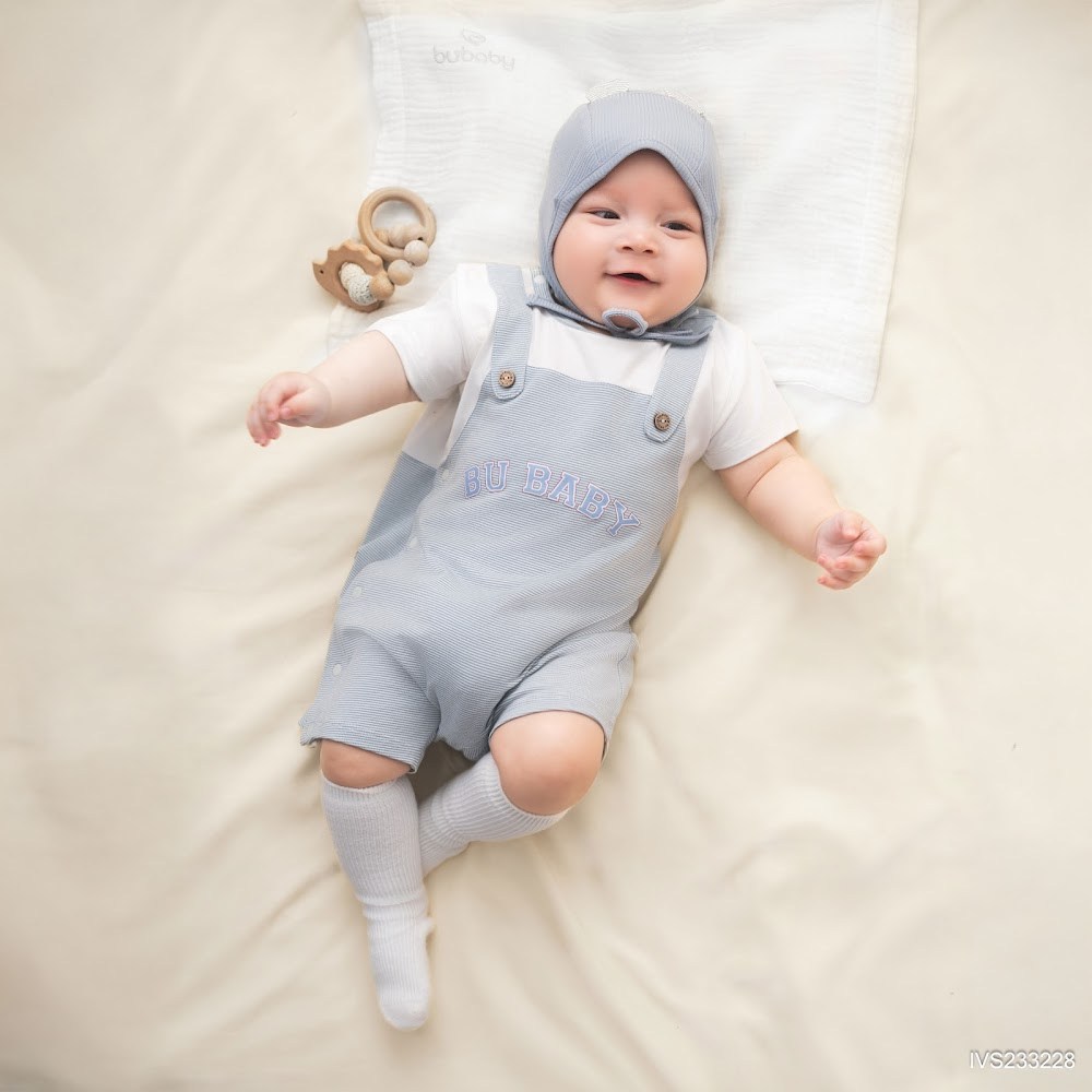 BU Baby (0M-12M) Bodysuit cộc tay phối mầu xinh khỏe cho bé Viscose IVS233128 | Body Chính hãng