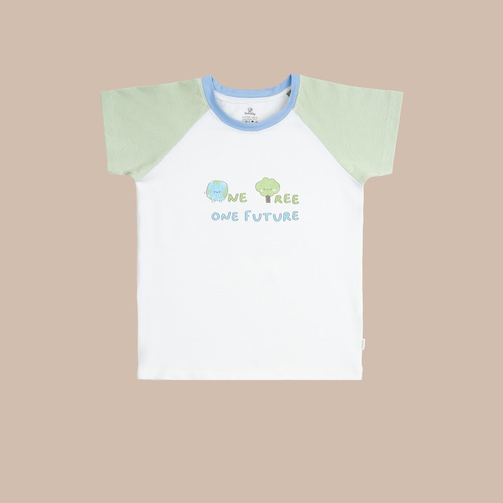 BU Baby (6M-5Y) Áo ngắn tay cổ tròn cho bé Bubaby Bamboo Cotton KBC3300FC | Quần áo chính hãng