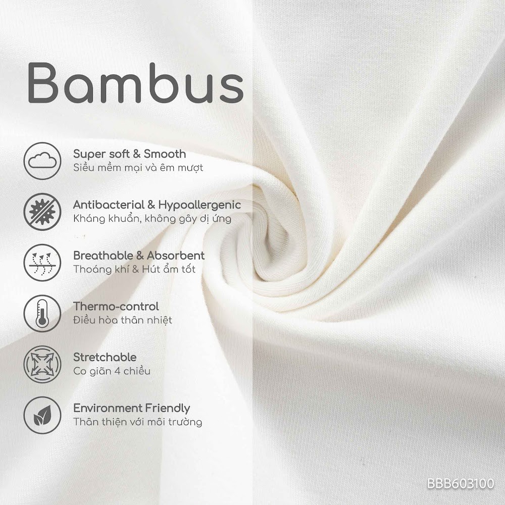 BU Baby (3M-18M) Set váy yếm kèm áo dài tay bé gái Bambus BBB603100 | Váy yếm chính hãng