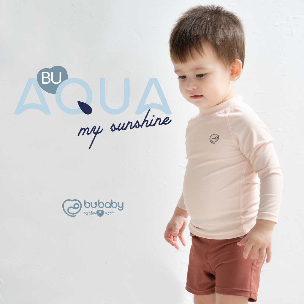 BU Baby (6M-24M)  Bộ quần áo bơi dài tay quần đùi khóa sau cho bé UPF 50+ BSM171302 | Quần áo chính hãng