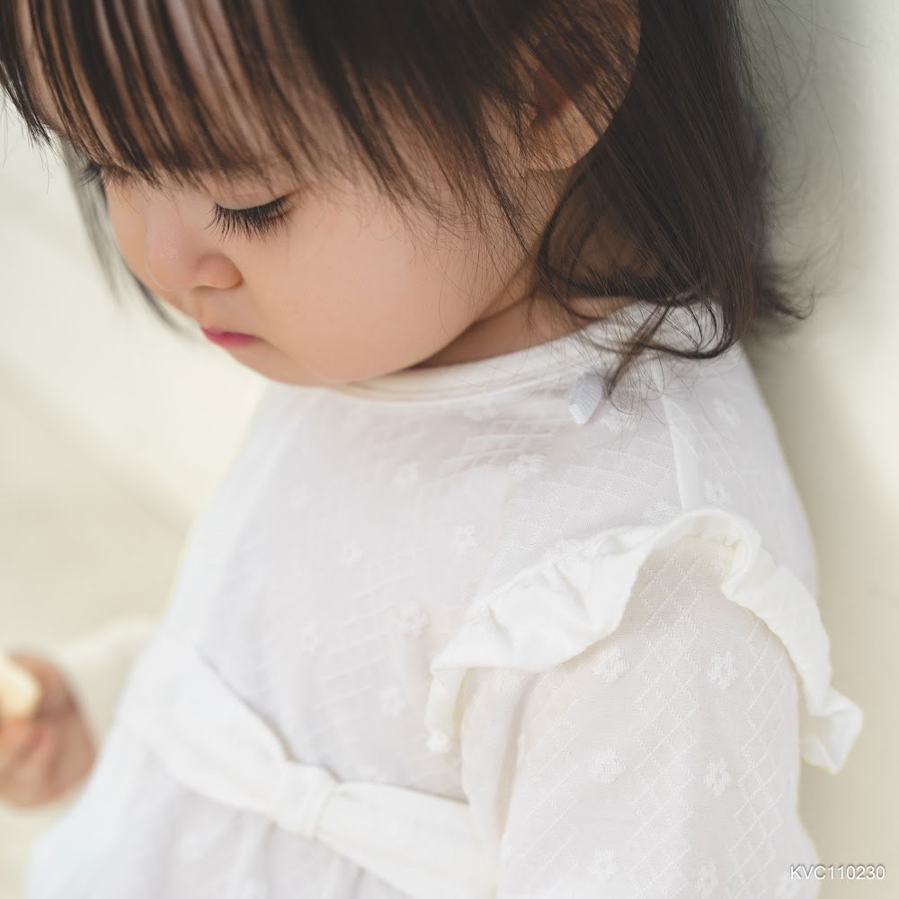 BU Baby (6M-5Y) Bộ dài tay cài giữa thoáng mát nơ xinh Cute bé gái Viscose Cotton KVC11 | Chính hãng
