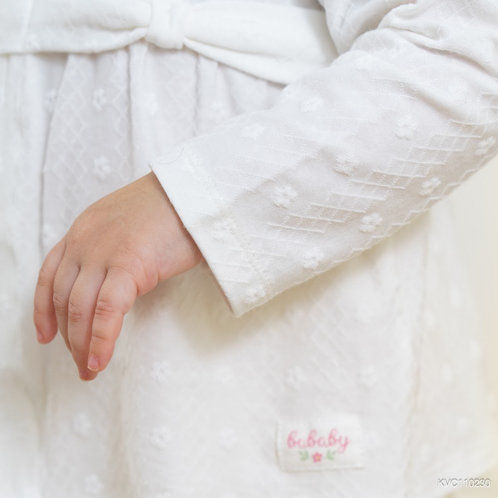 BU Baby (6M-5Y) Bộ dài tay cài giữa thoáng mát nơ xinh Cute bé gái Viscose Cotton KVC11 | Chính hãng