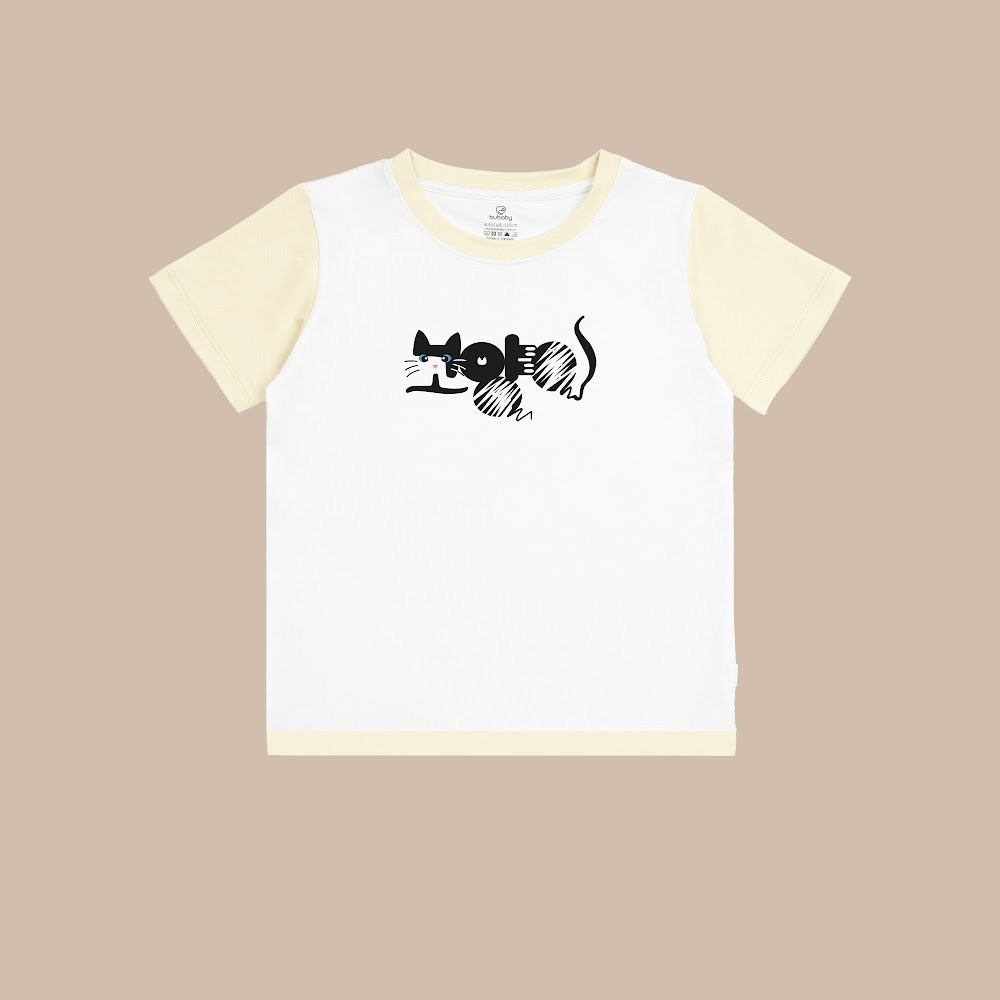 BU Baby (6M-5Y) Áo ngắn tay cổ tròn cho bé Bubaby Bamboo Cotton KBC3300FC | Quần áo chính hãng