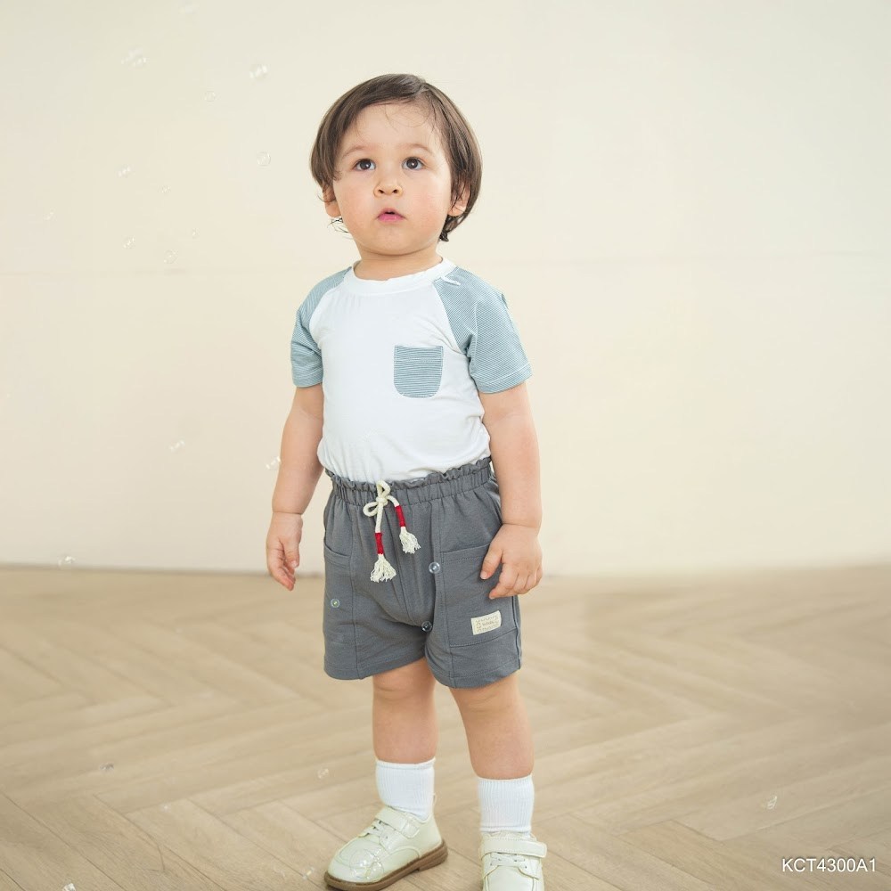 BU Baby (6M-5Y)  Quần cộc short đùi túi ốp kiểu dáng thể thao năng động Cotton KCT4300A1 | Hàng Chính Hãng