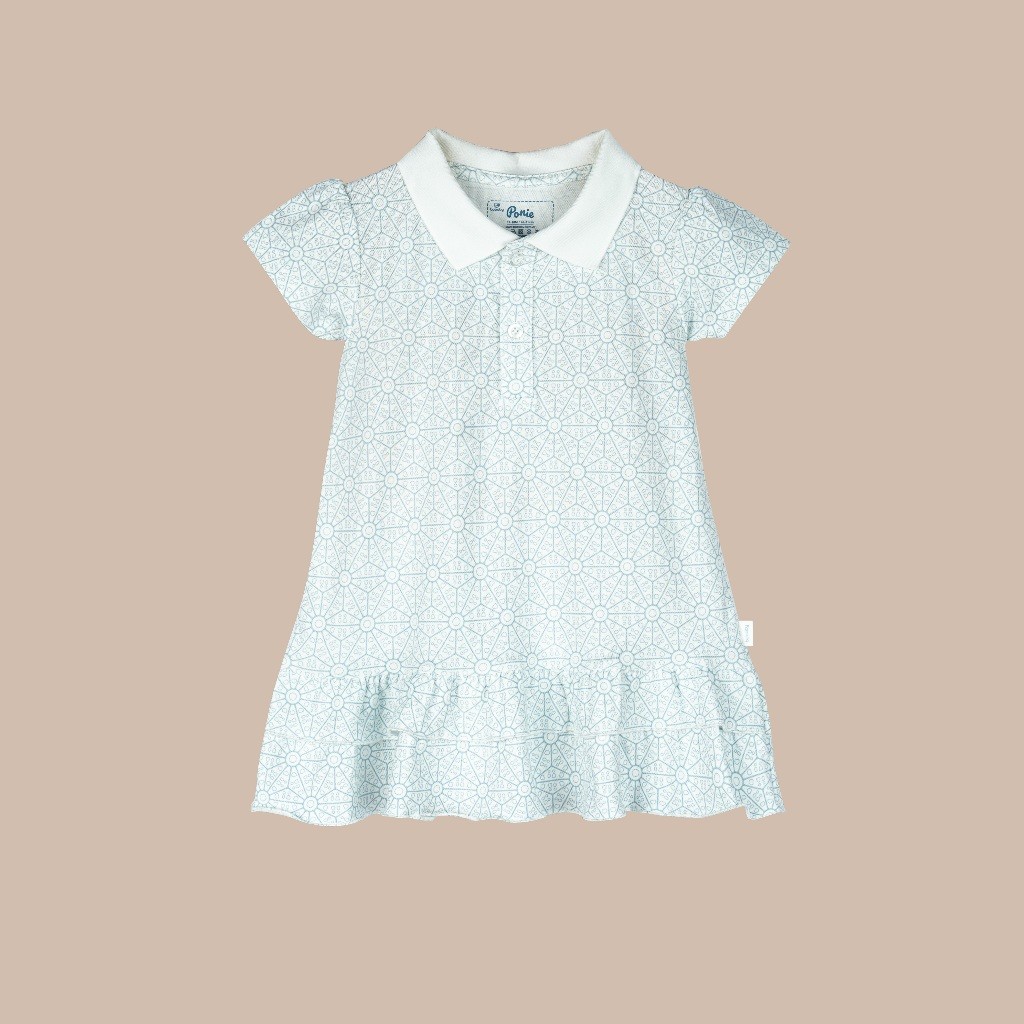 (1Y-5Y) Váy ngắn tay bèo gấu, váy liền sát nách cổ Polo BU Baby Ponie BPN53BG00 BPN540300 | Váy Bubaby chính hãng