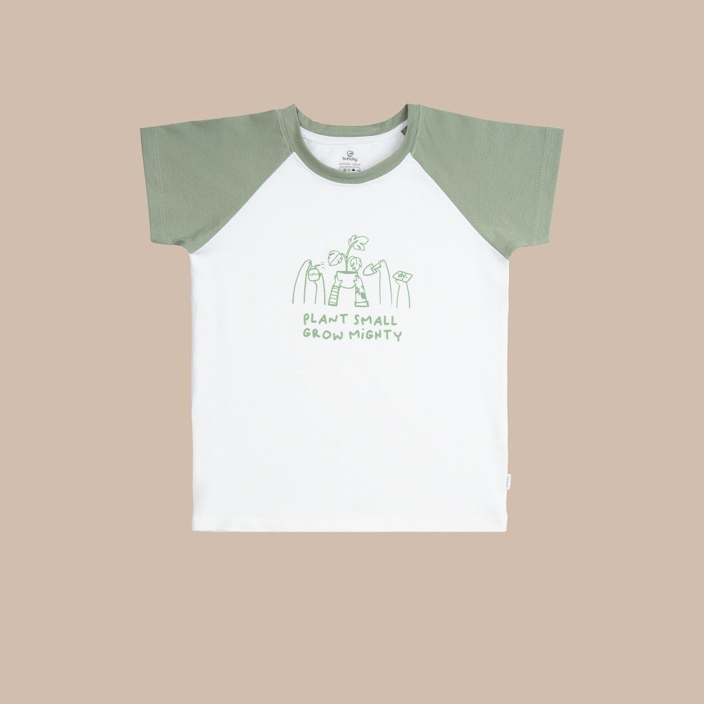 BU Baby (6M-5Y) Áo ngắn tay cổ tròn cho bé Bubaby Bamboo Cotton KBC3300FC | Quần áo chính hãng