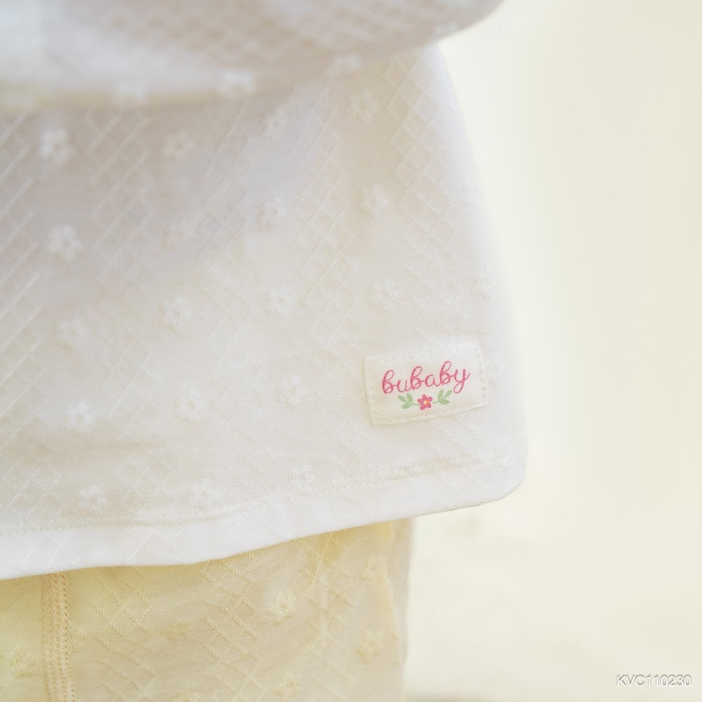 BU Baby (6M-5Y) Bộ dài tay cài giữa thoáng mát nơ xinh Cute bé gái Viscose Cotton KVC11 | Chính hãng