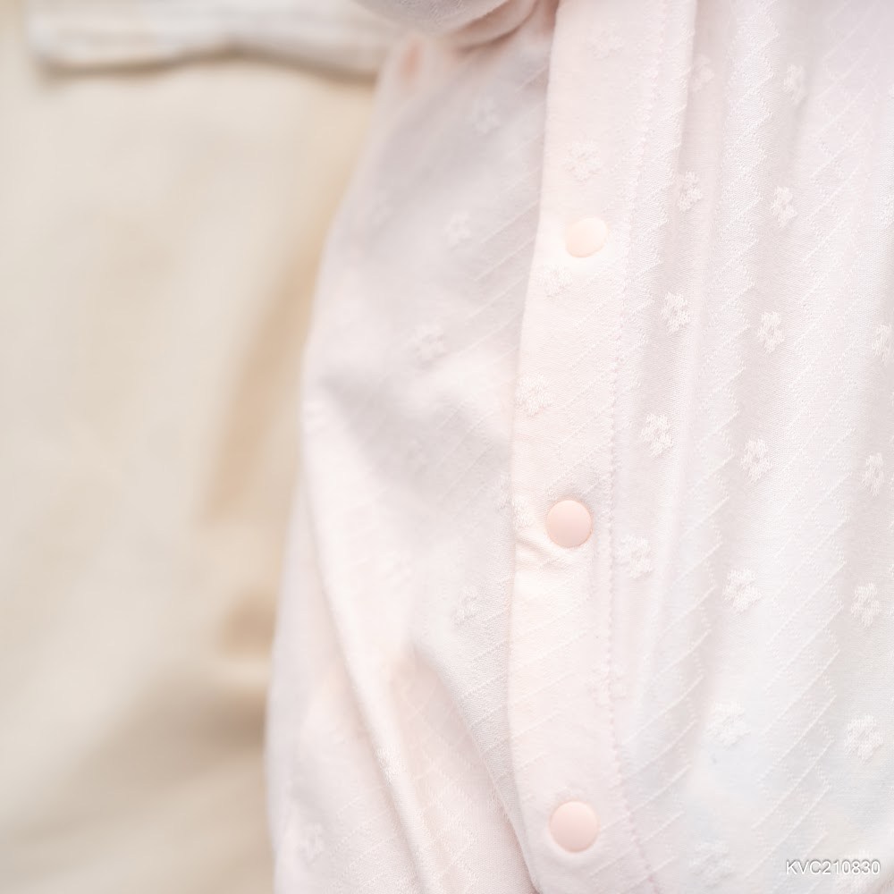 BU Baby (0M-6M) Bodysuit dài tay cài chéo nơ xinh bé gái Viscose Cotton KVC210830 | Body Chính hãng