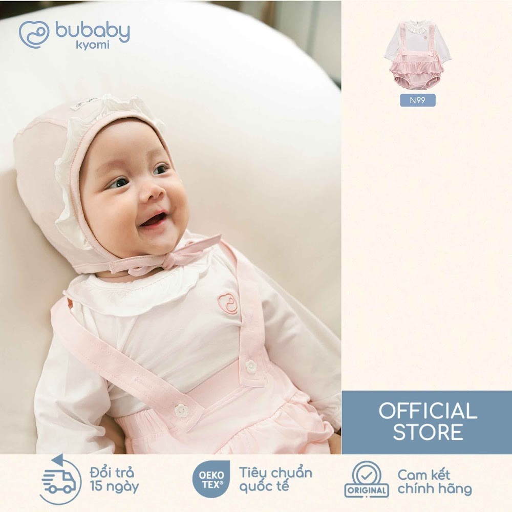 BU Baby (3M-18M) Set váy yếm kèm áo dài tay bé gái Bambus BBB603100 | Váy yếm chính hãng