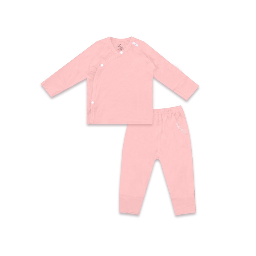 BU Baby (NB-6M) Bộ dài tay cài chéo Bao tay chân Lật Bambus BBB110800 | Quần áo Chính hãng