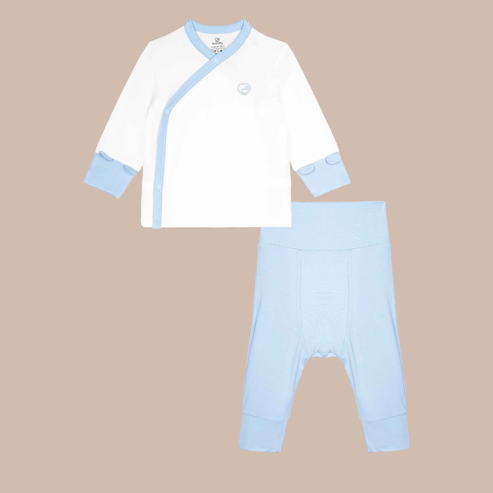 BU Baby (NB-3M) Bộ dài tay cài chéo vải tre kháng khuẩn Bambus SBB110800 | Quần áo Chính hãng