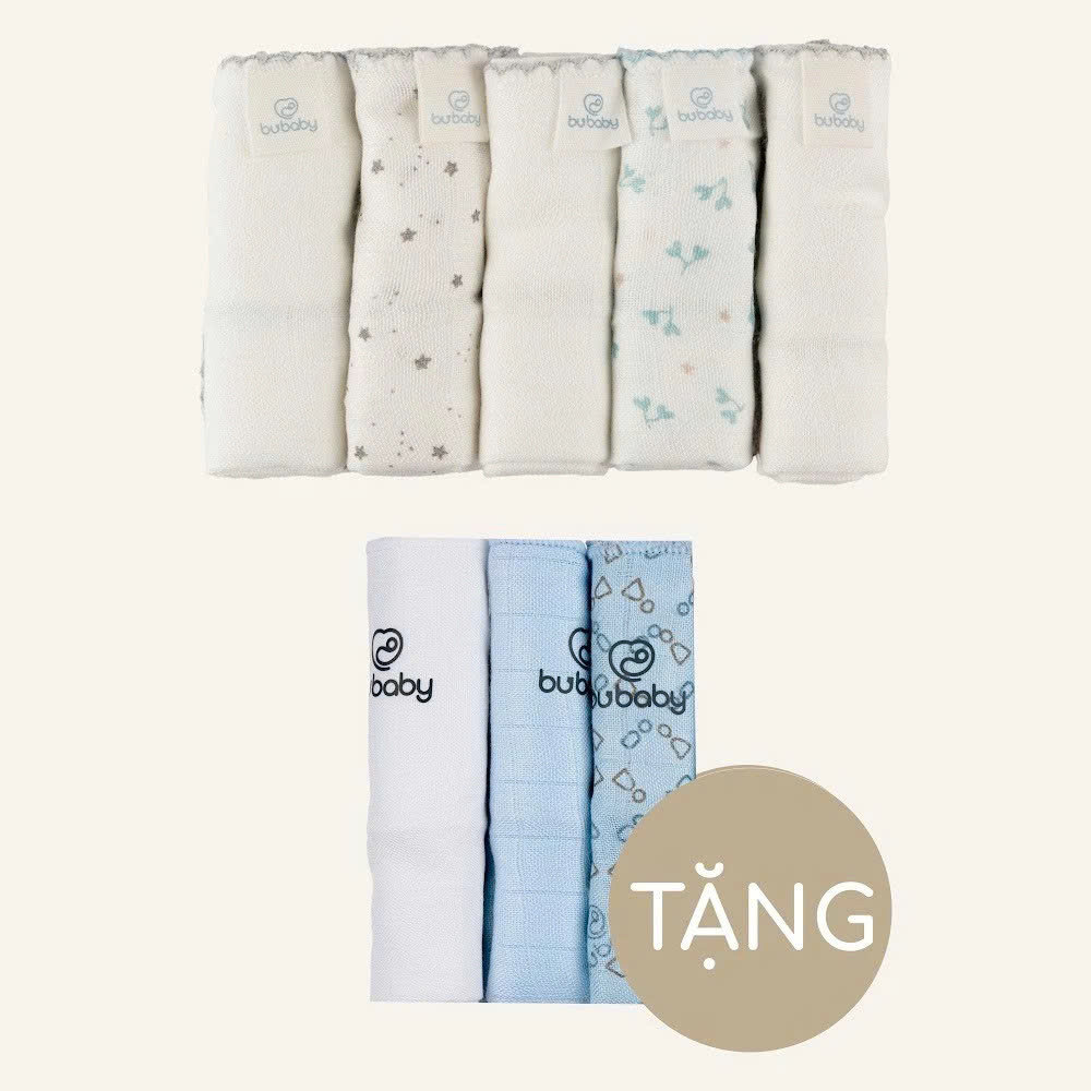 (Freesize) Set khăn sữa Mix màu Pack Bamboo Cotton Muslin - ABM100005 AMU104806 | Phụ kiện BU Baby Chính hãng