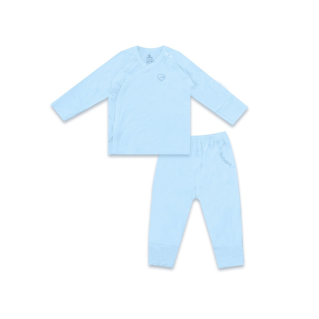 BU Baby (NB-6M) Bộ dài tay cài chéo Bao tay chân Lật Bambus BBB110800 | Quần áo Chính hãng
