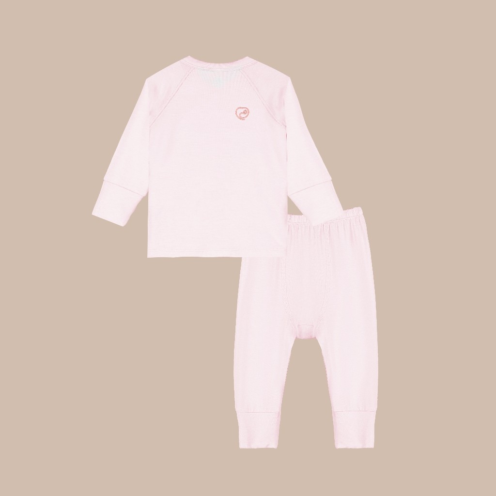 BU Baby (NB-6M) Bộ dài tay cài chéo Bao tay chân Lật Bambus BBB110800 | Quần áo Chính hãng