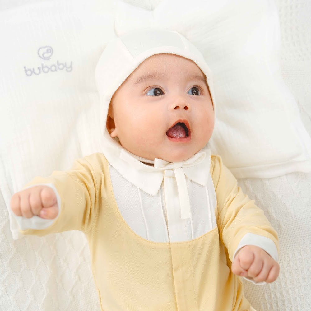 BU Baby (1M-6M) Mũ Buộc dây Bubaby Cotton ACT194302 | Phụ kiện chính hãng