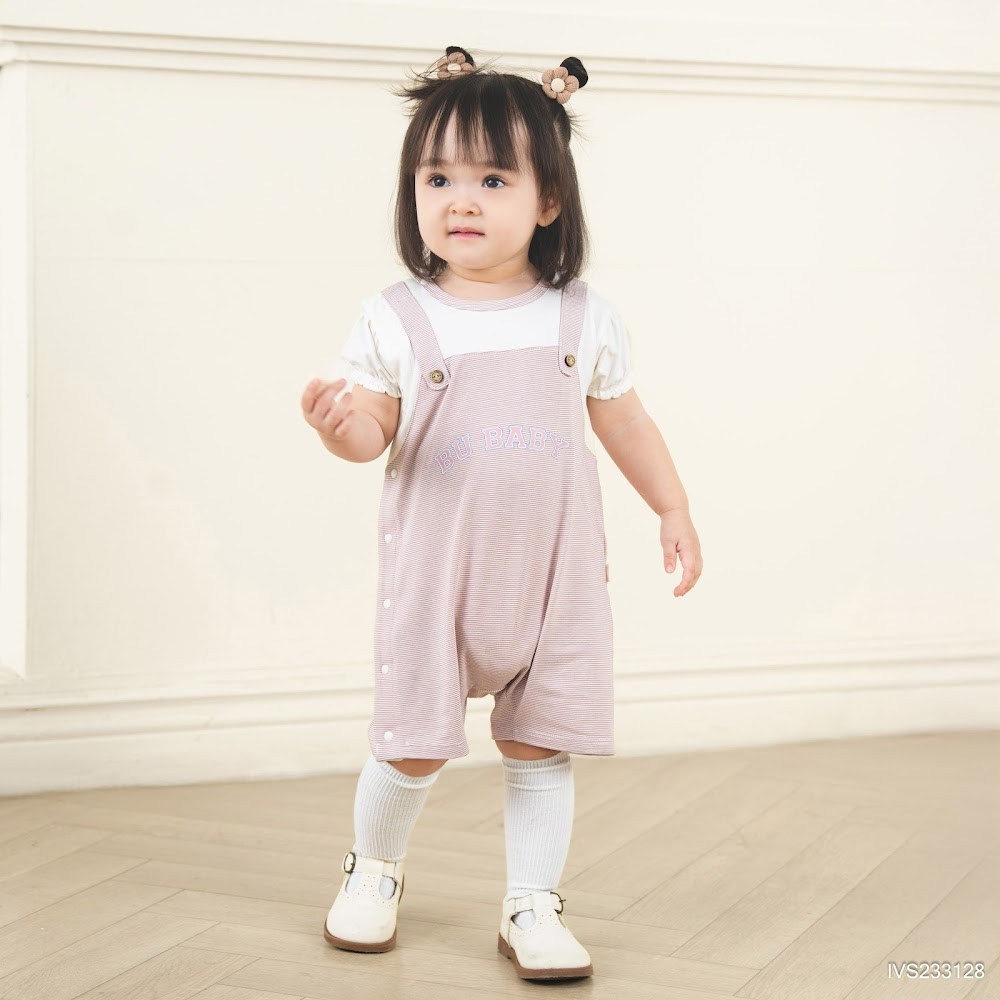 BU Baby (0M-12M) Bodysuit cộc tay phối mầu xinh khỏe cho bé Viscose IVS233128 | Body Chính hãng